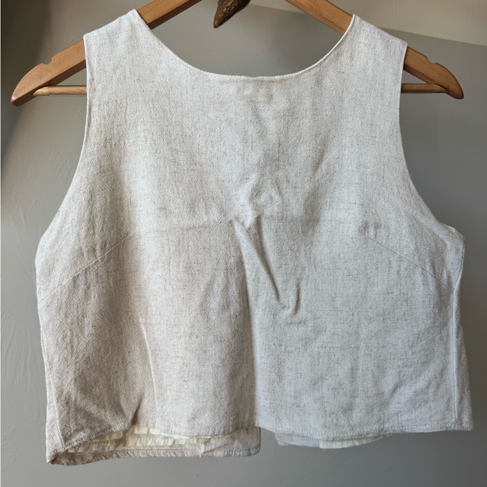 Easy Clothes linen blend, lined crop top